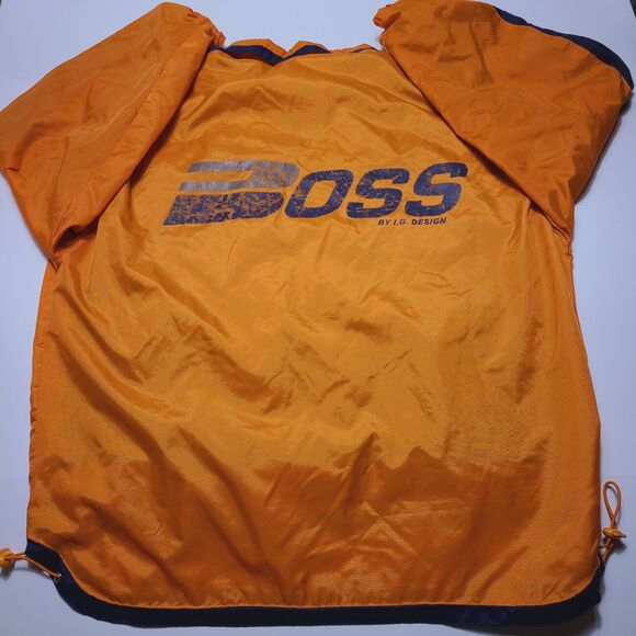 Vintage 90s Boss by IG Design Men's Medium Windbreaker Jacket Lined Hip Hop - Picture 12 of 16
